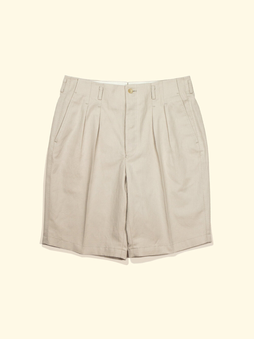 Cotton/Linen Double Pleated Shorts - Sand