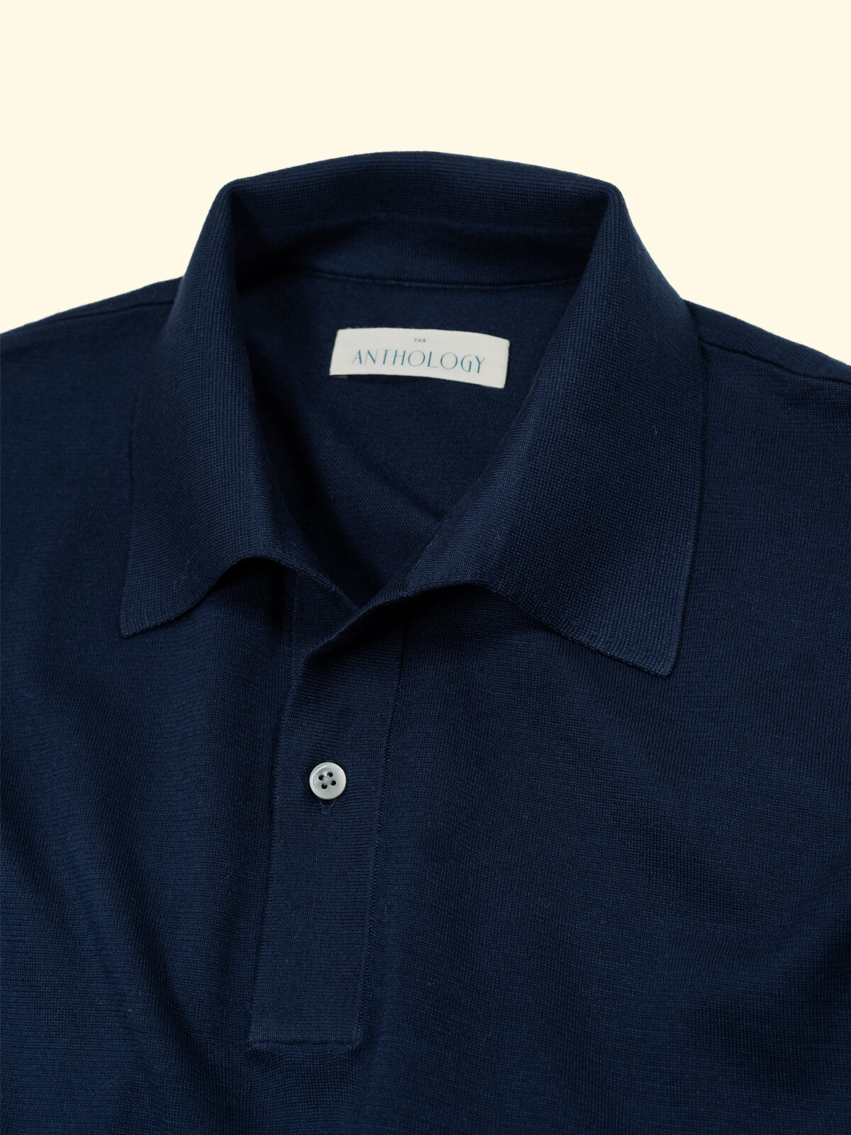 Superfine Knitted Short Sleeve Polo - Powder Blue — The Anthology