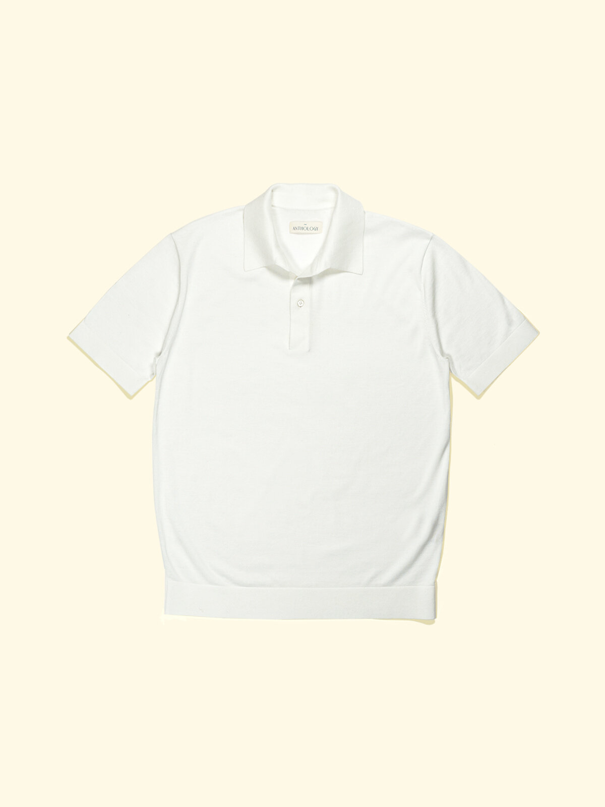 Superfine Knitted Short Sleeve Polo - Tennis White — The Anthology