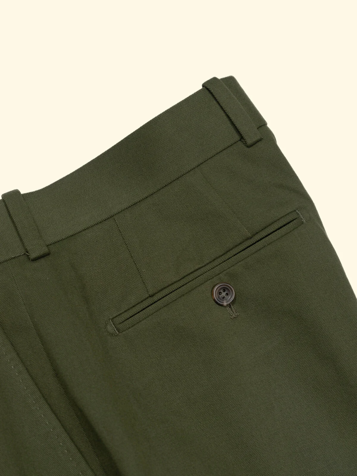 Brushed Cotton Pleated Trousers Forest Green — The Anthology