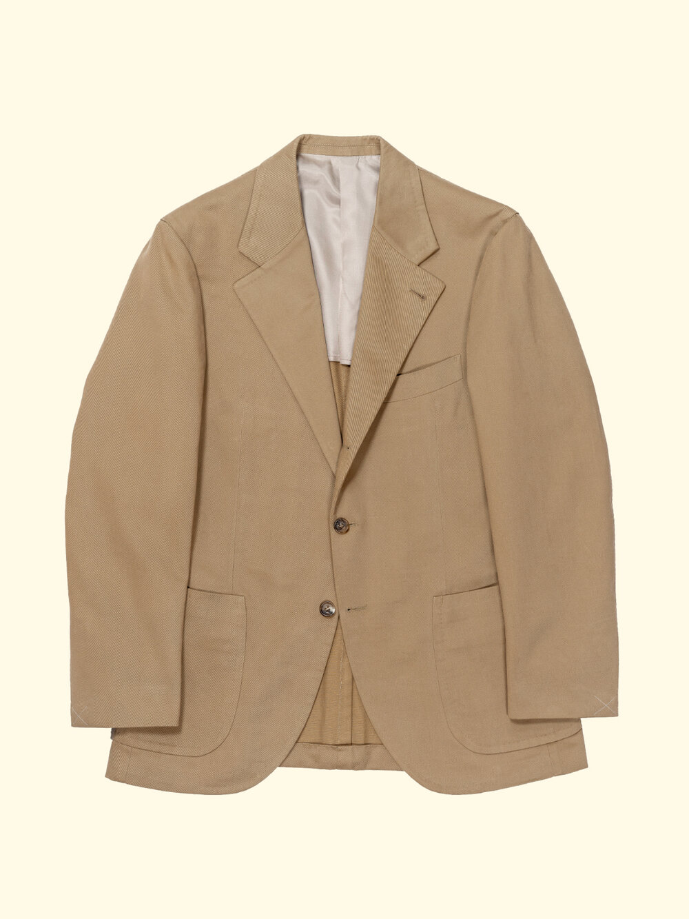 Brushed Cotton Suit Jacket - Peanut Khaki