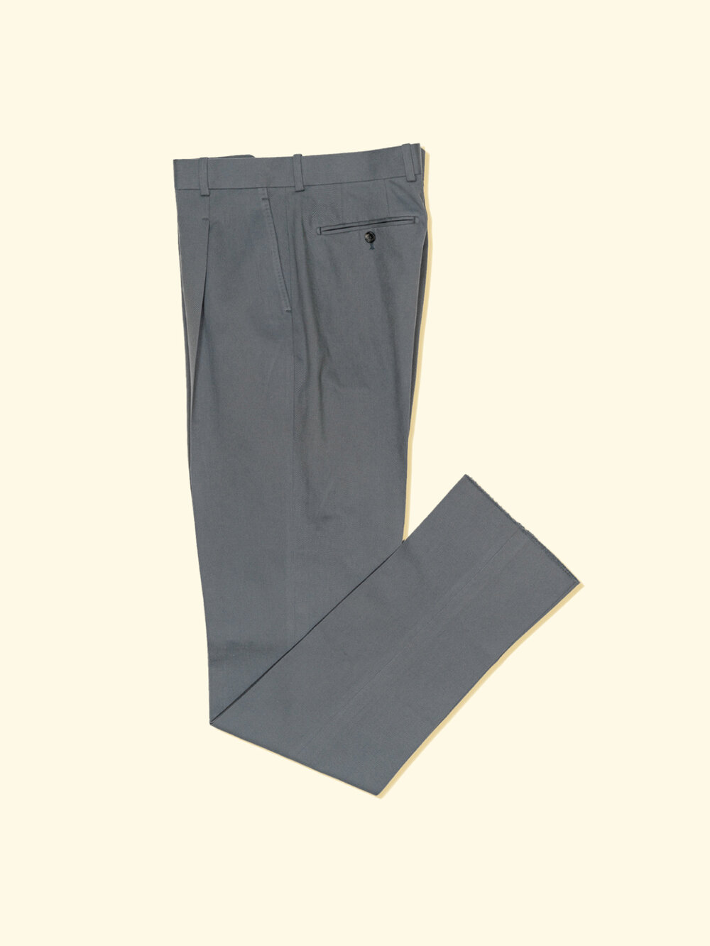 Brushed Cotton Pleated Trousers - Dolphin Grey