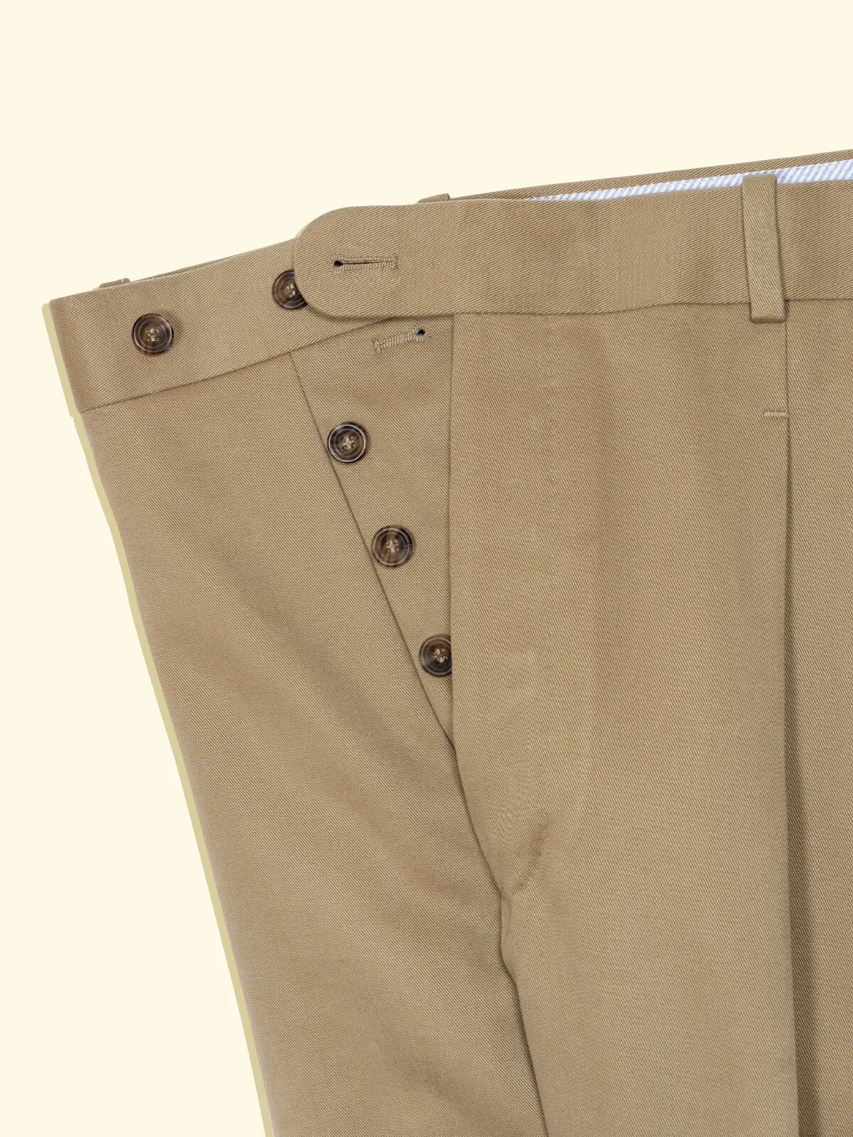 Brushed Cotton Pleated Trousers - Peanut Khaki — The Anthology