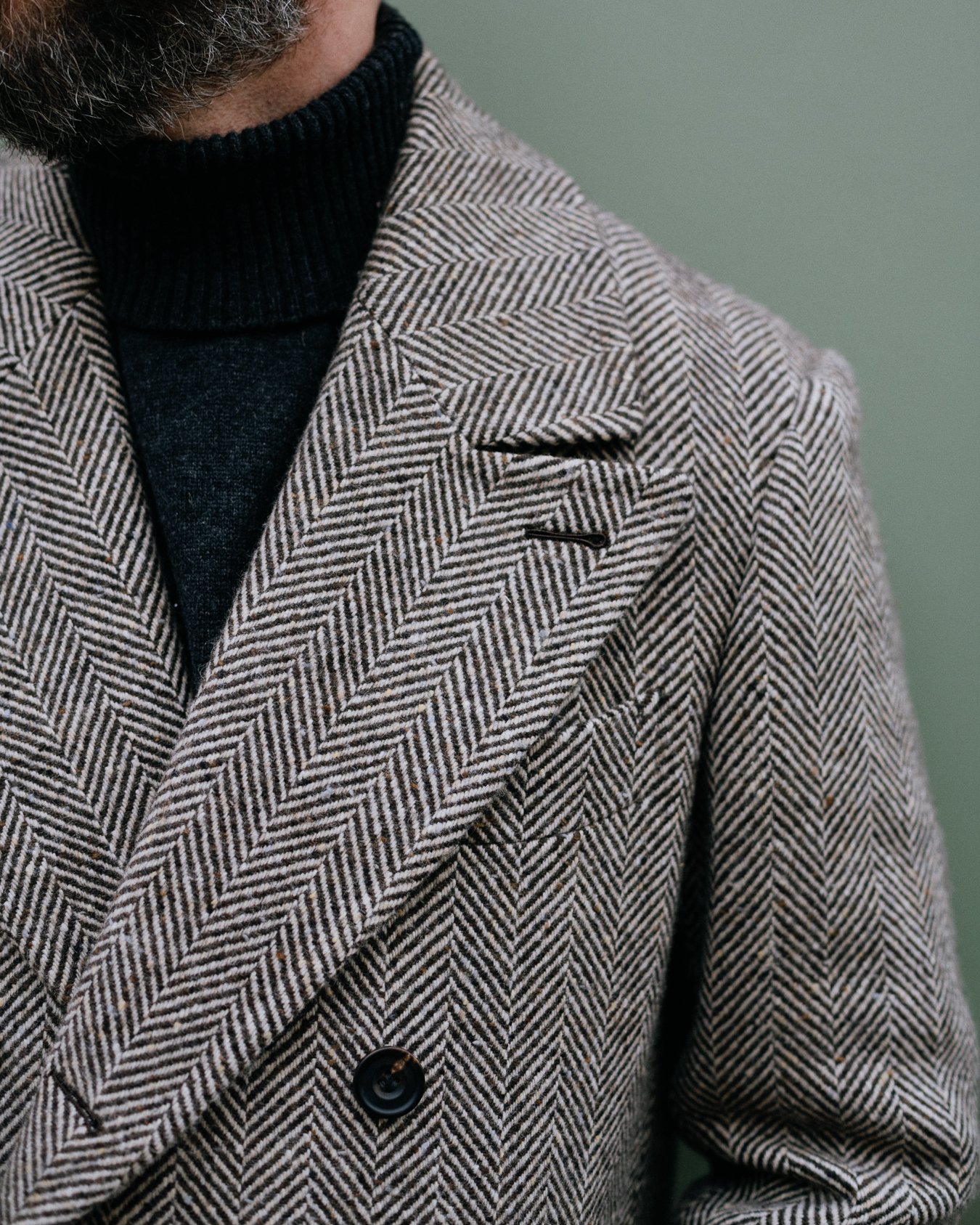 The Anthology x Permanent Style Polo Coat - Herringbone Donegal Tweed — The Anthology