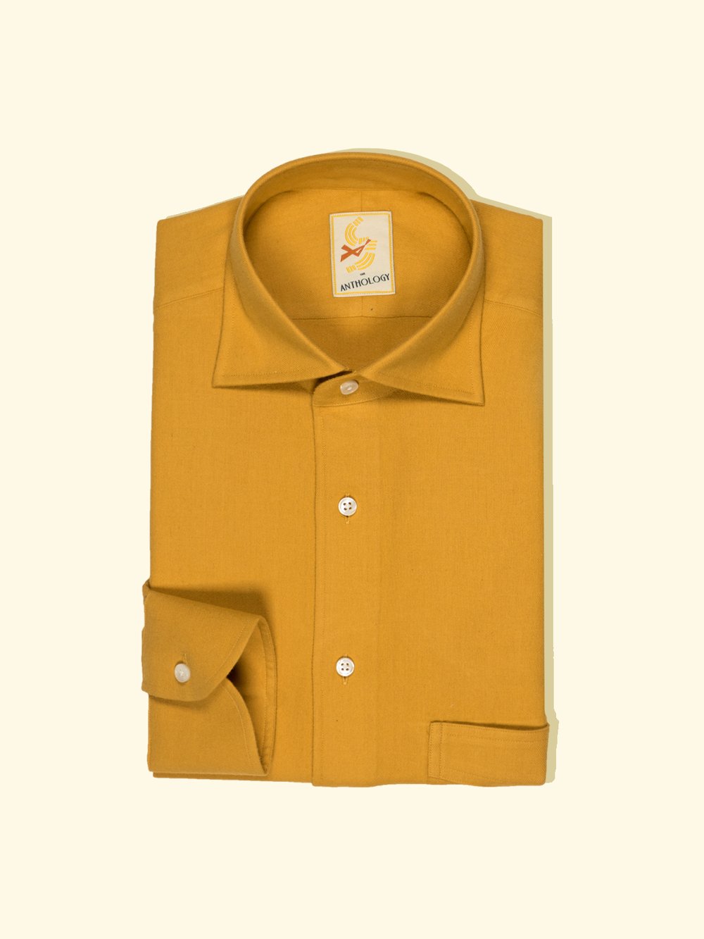 Saffron Yellow Flanneled Cotton Shirt