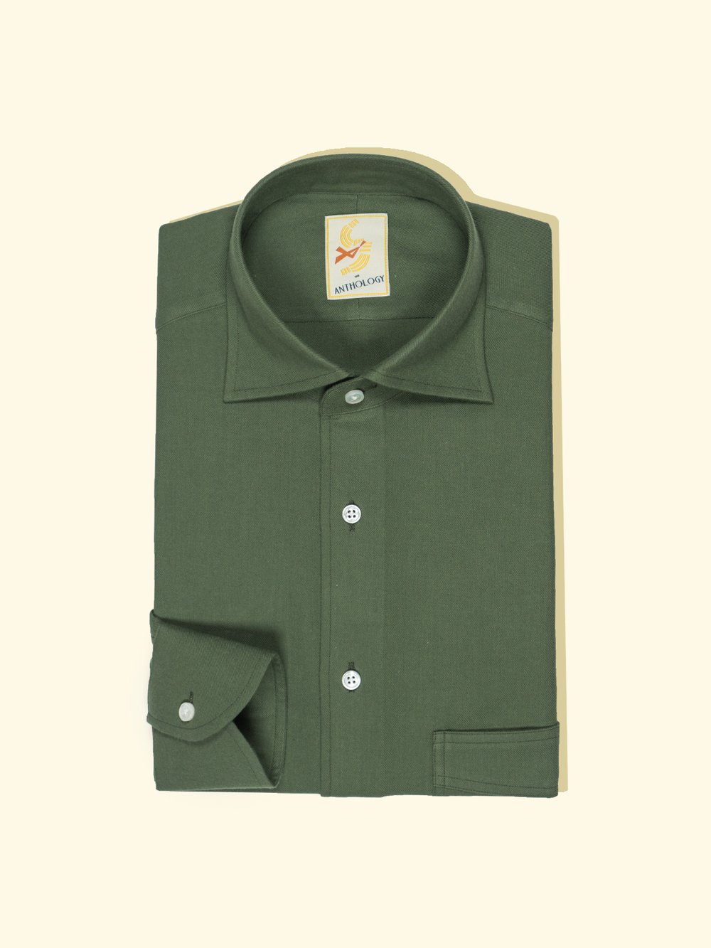 Fern Green Flanneled Cotton Shirt