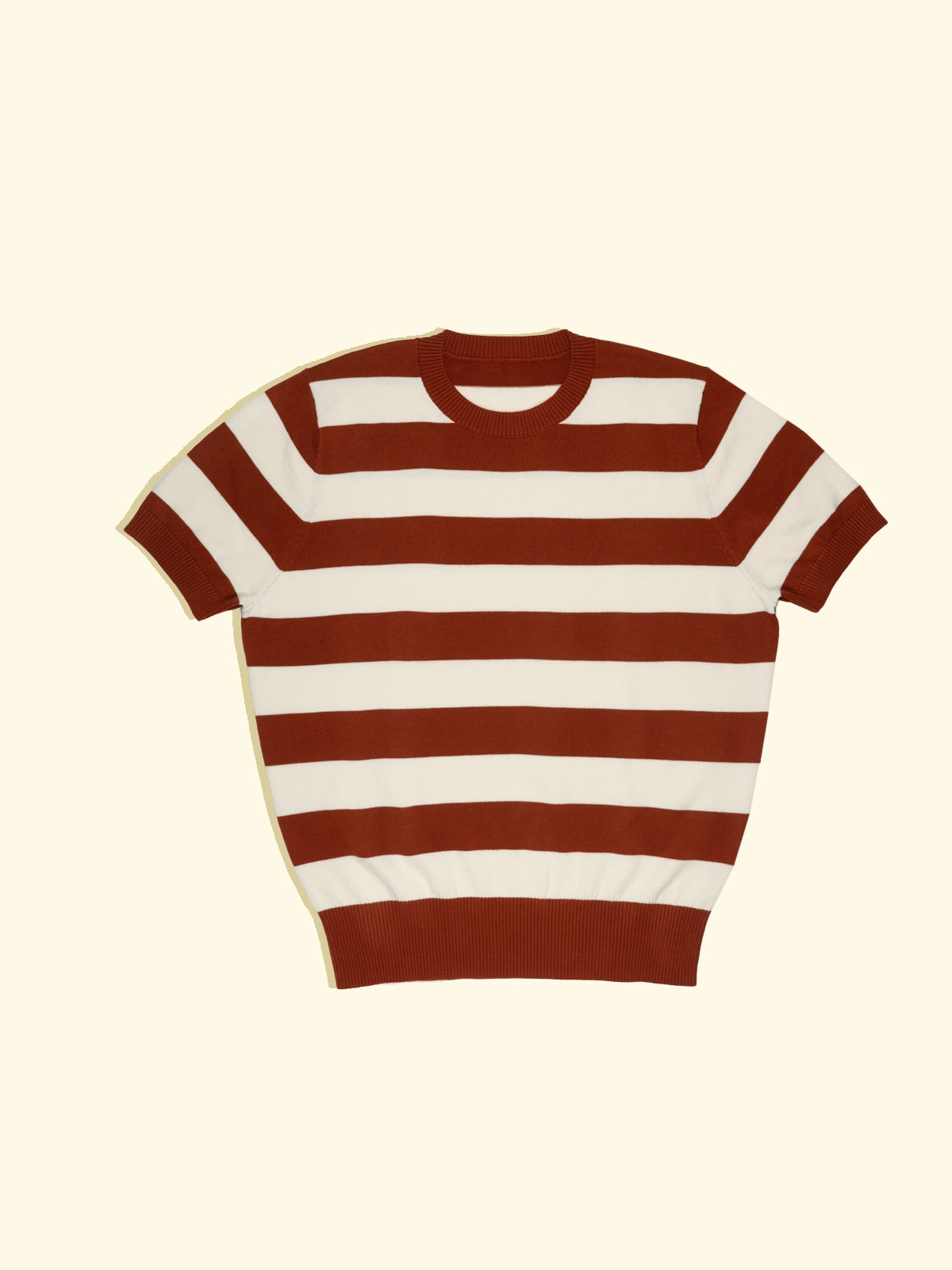 Installere tandpine skrubbe Knitted T-shirt - Brick Red/White Nautical Stripes — The Anthology