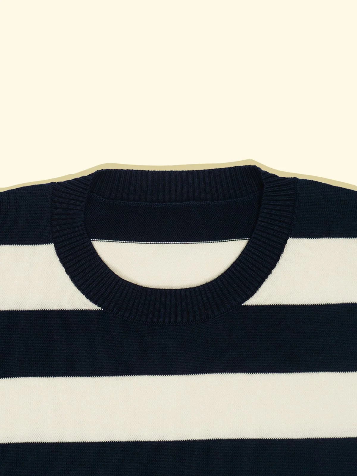 Knitted T-Shirt - Navy/White Nautical Stripes — The Anthology