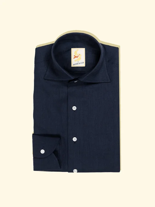 Deep Blue Linen Shirt The Anthology Deep Blue Linen Shirt The Anthology