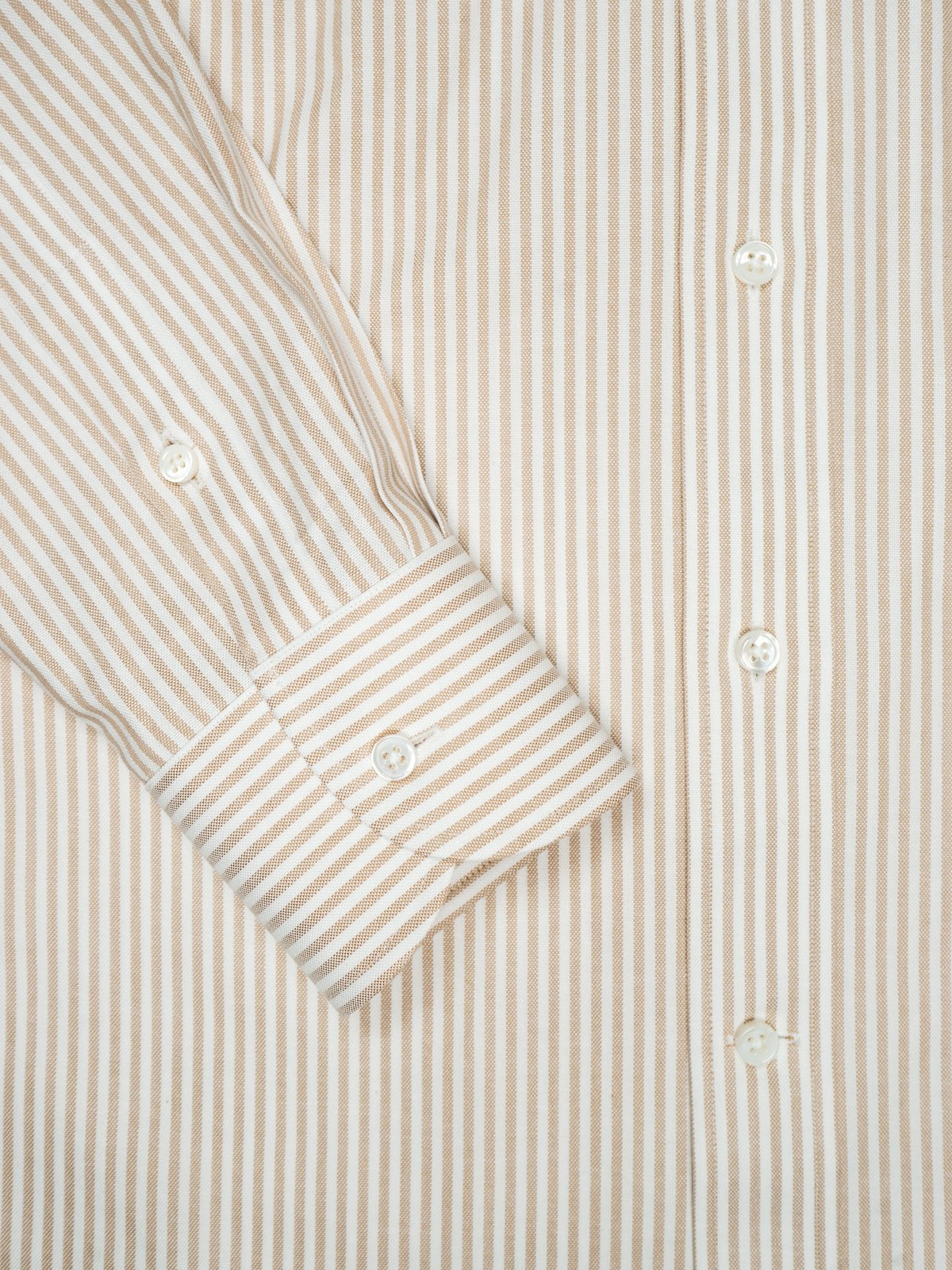 Beige and White Lightweight Oxford Button-down Shirt — The Anthology