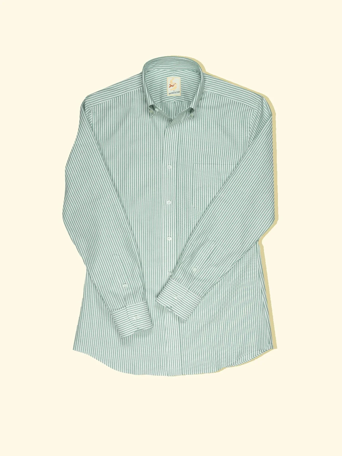 Green and White Lightweight Oxford Button-down Shirt  The Anthology