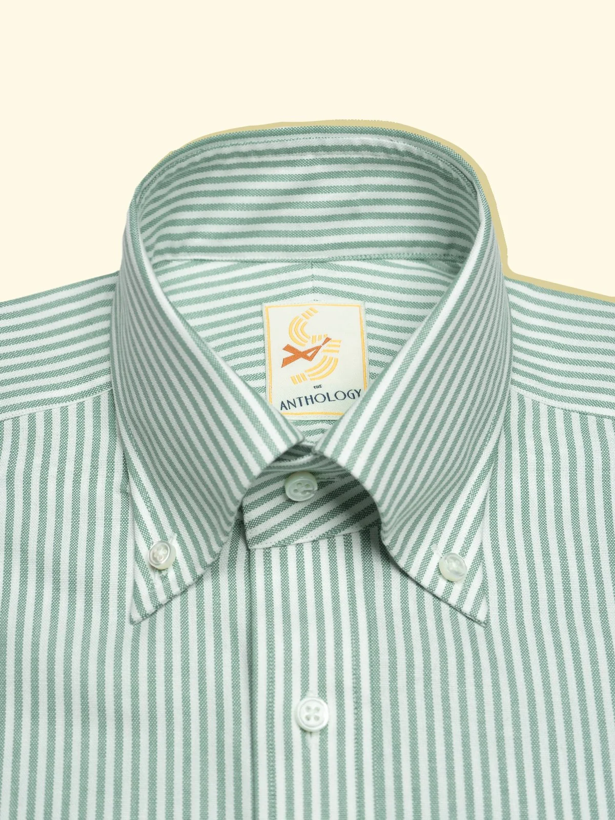 Green and White Lightweight Oxford Button-down Shirt  The Anthology