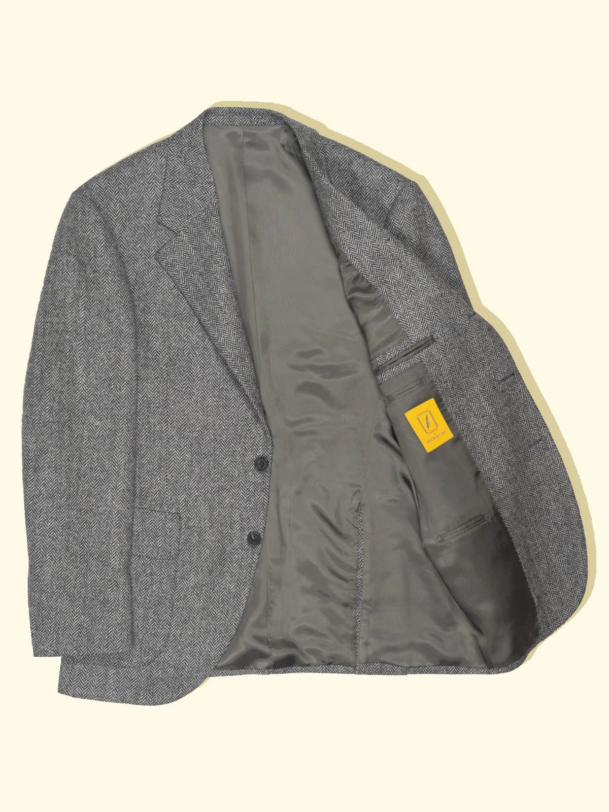 Wool Tweed Sport Jacket Grey Herringbone — The Anthology