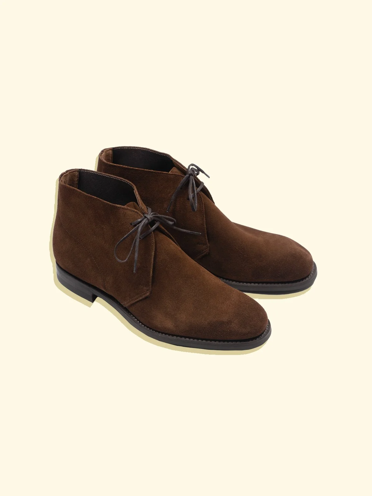 CROCKETT&JONES Men\'s Brown Suede Chukka Boots with Pink Laces Sz 91/2 Chiltern Dark Brown Suede | Crockett & Jones – Crockett  main image 3