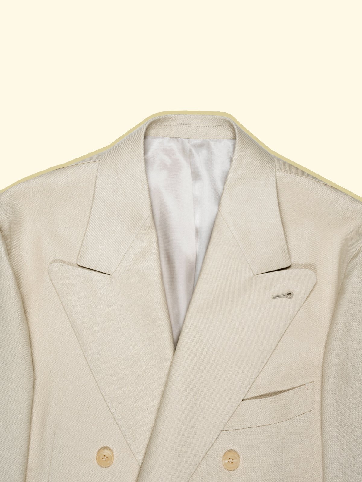 Linen/Cotton Twill Suit Jacket - Cream — The Anthology