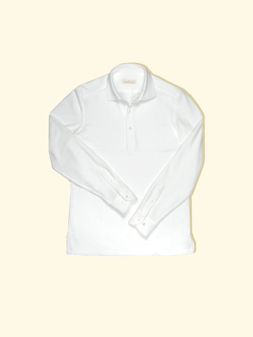 Tailored Pique Polo Shirt / Long-Sleeve Navy Son of A Tailor