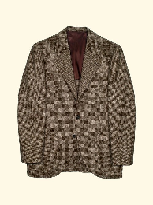 Check Cashmere Tweed High Armhole Sport Coat
