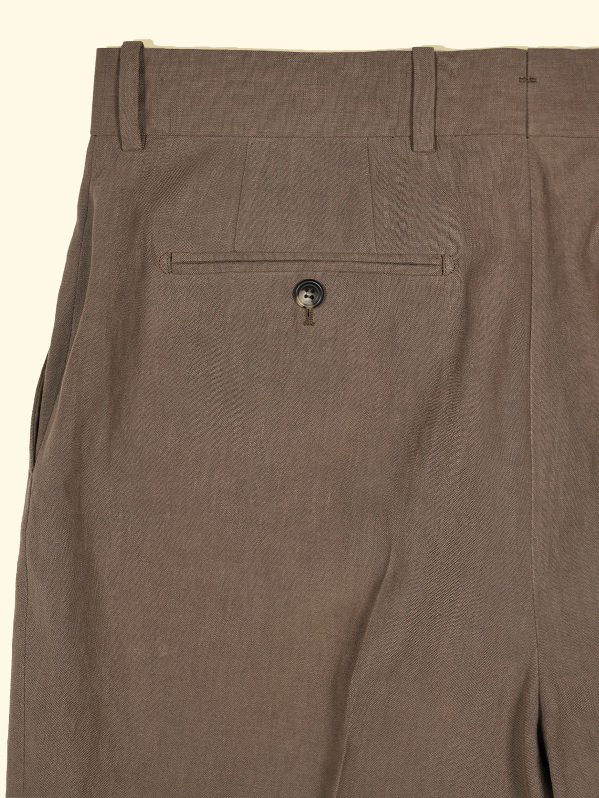 Sueded Linen Pleated Trousers - Cappuccino — The Anthology