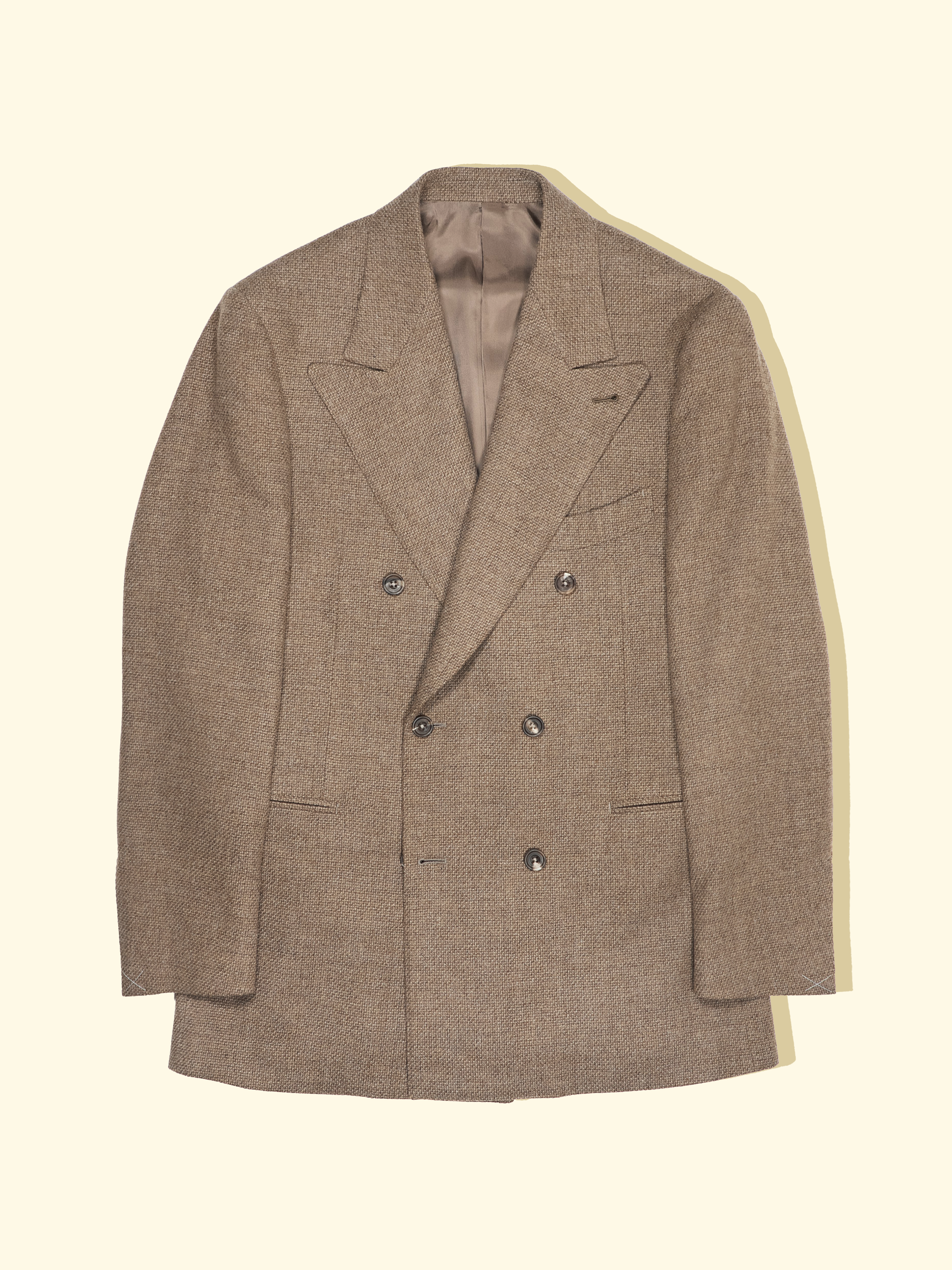 Wool/Cashmere Hopsack Sport Jacket - Biscuit