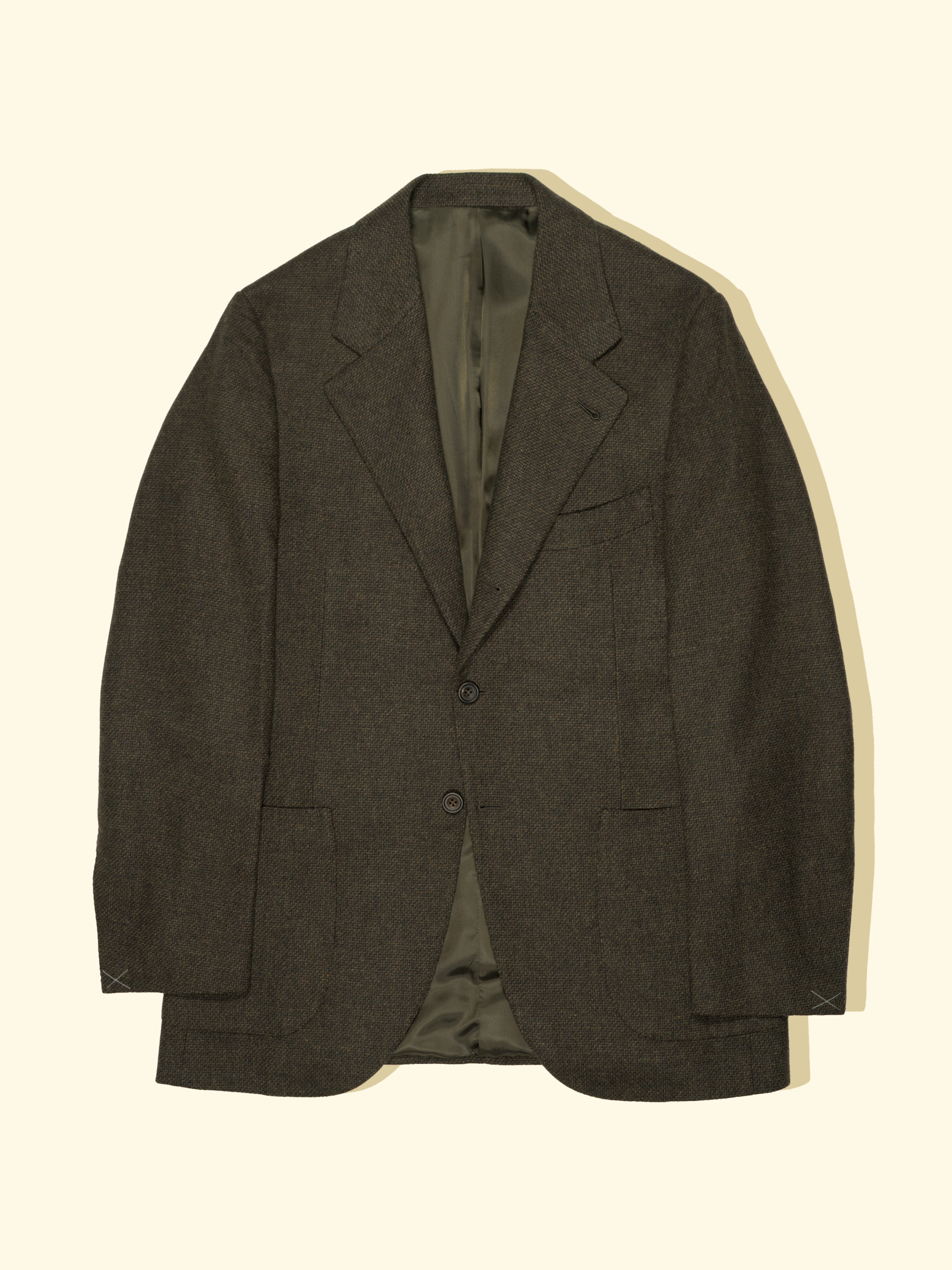 Wool/Cashmere Hopsack Sport Jacket - Forest Green