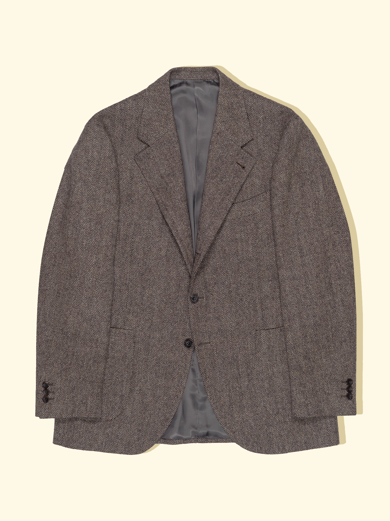 Wool Tweed Sport Jacket - Cream/Tawny Herringbone