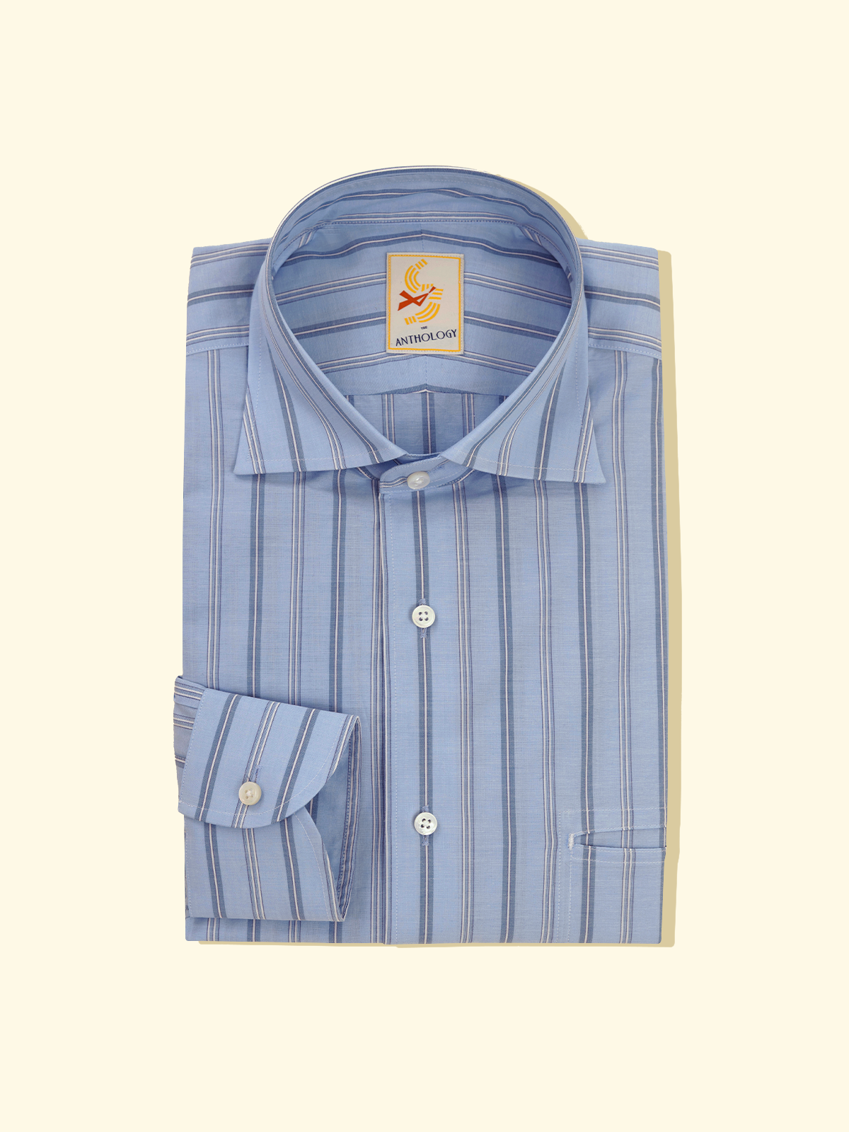 Blue and Blue Cotton/Silk Shirt