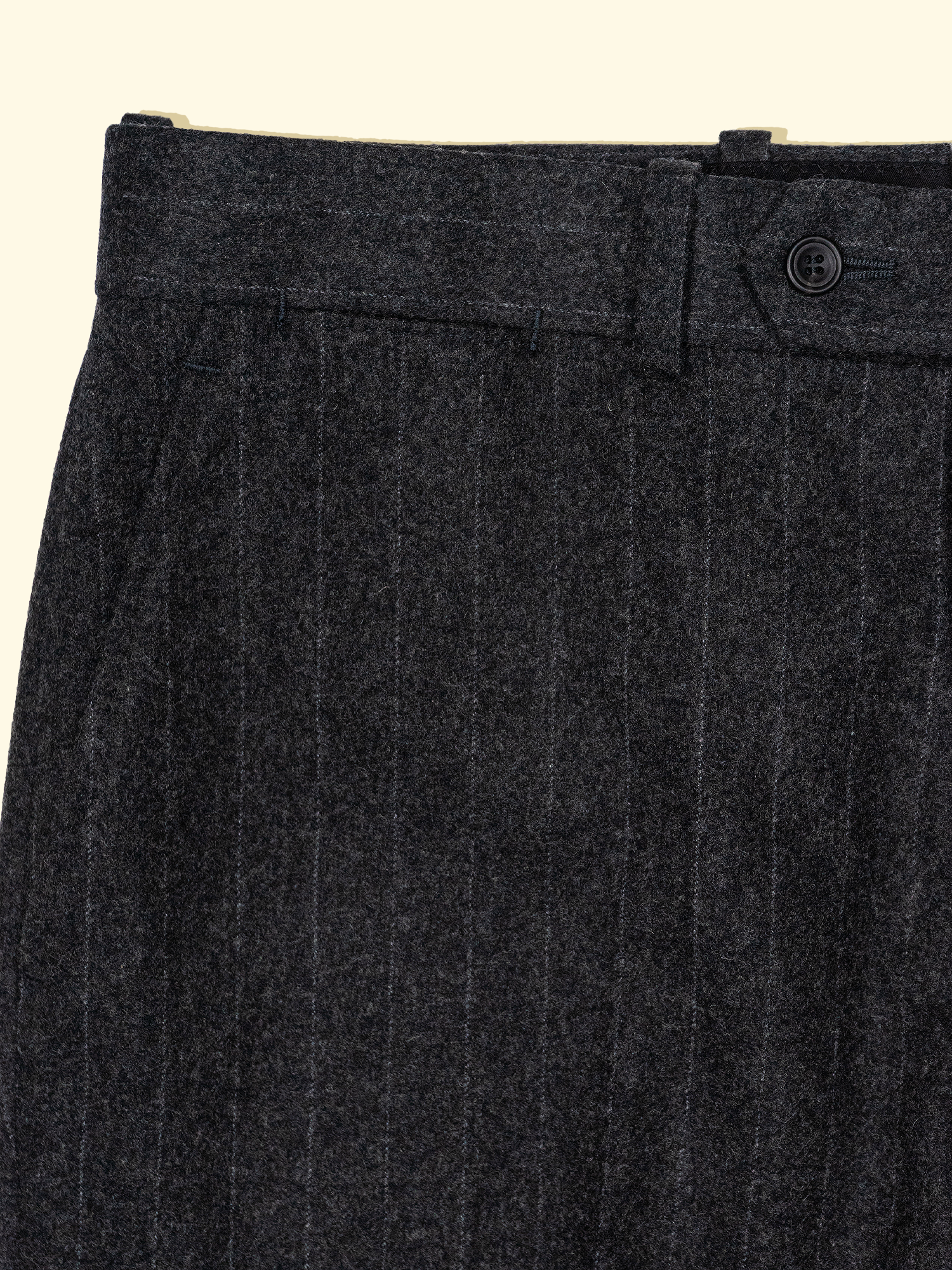 Flannel Dexter Suit Trousers - Mid-Grey Shadow Stripes — The Anthology