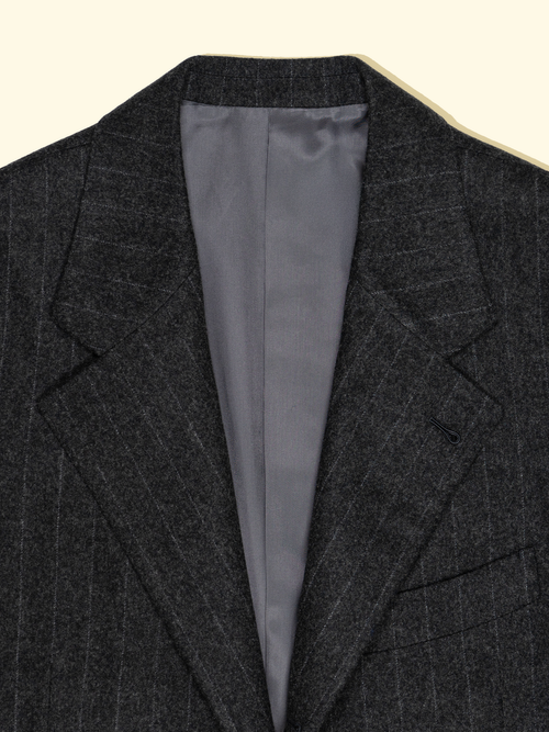 Flannel Suit Jacket - Mid-Grey Shadow Stripes — The Anthology