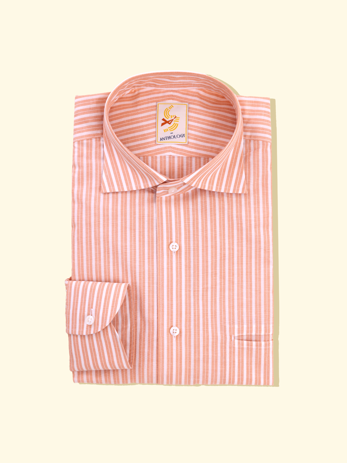 Grapefruit and White Striped Shirt