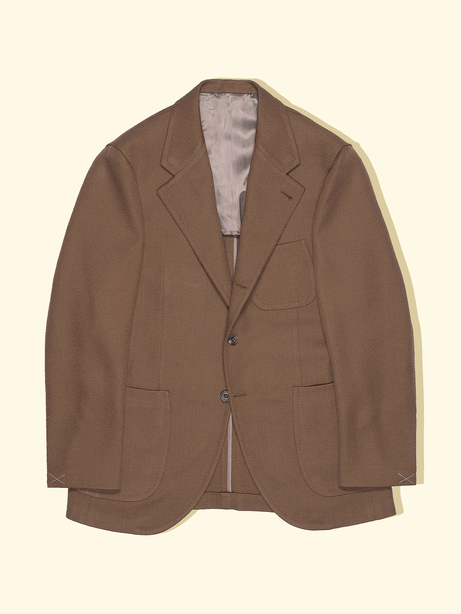 Wool Twill Unhemmed Tailored Jacket