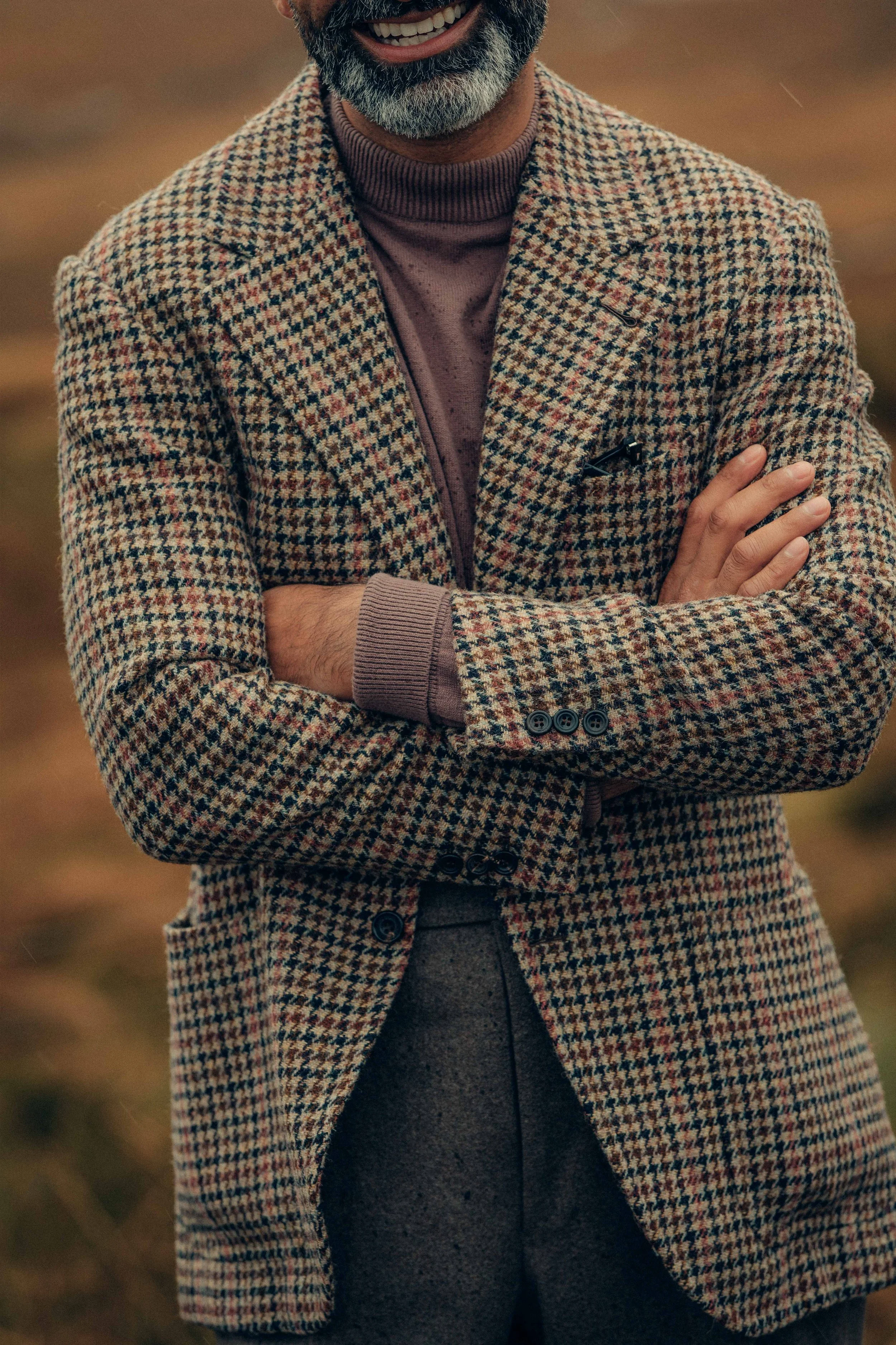 Mens Harris Tweed Houndstooth Tweed Blazer Harris Tweed