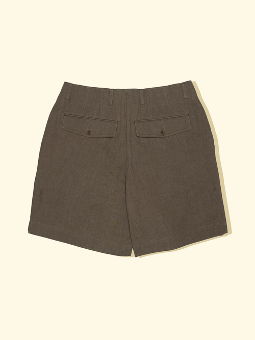 Cotton/Linen/Ramie Box Front Shorts - Soil — The Anthology