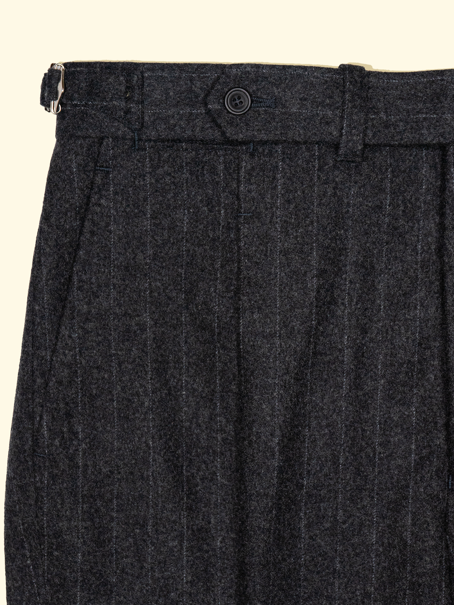 Flannel Suit Trousers - Mid-Grey Shadow Stripes — The Anthology