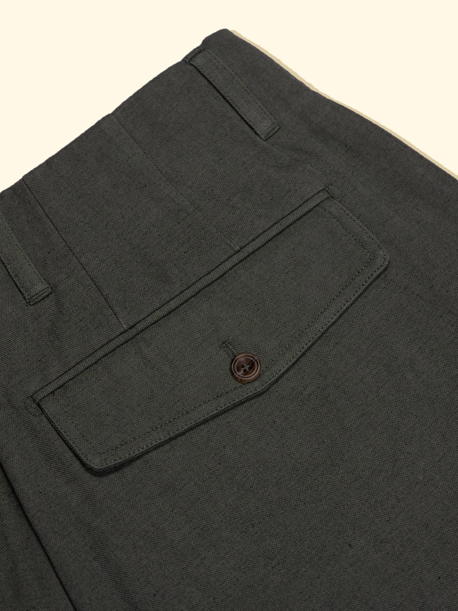 Cotton/Linen/Ramie Box Front Shorts - Olive — The Anthology