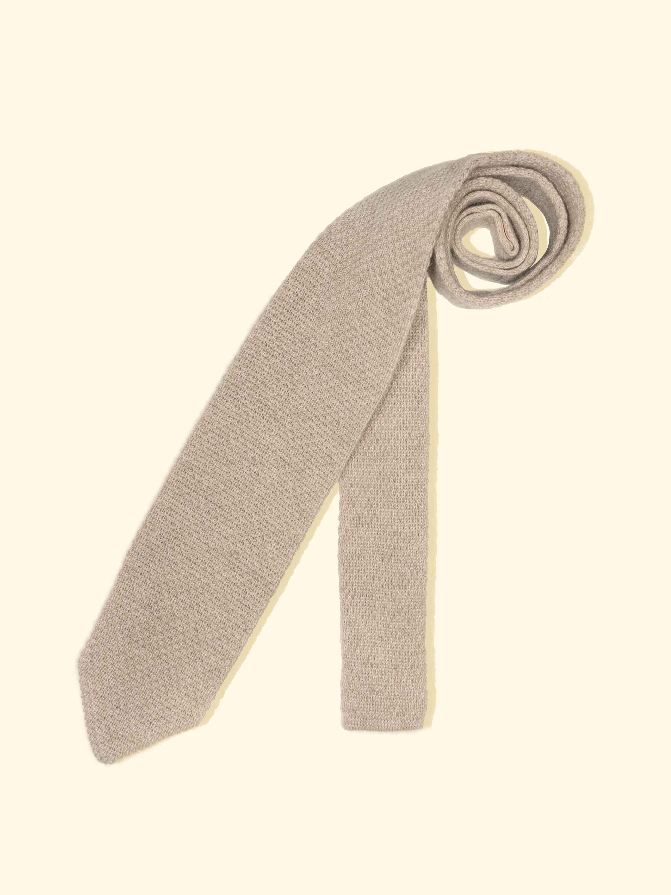 Cashmere Knitted Tie - Oatmeal