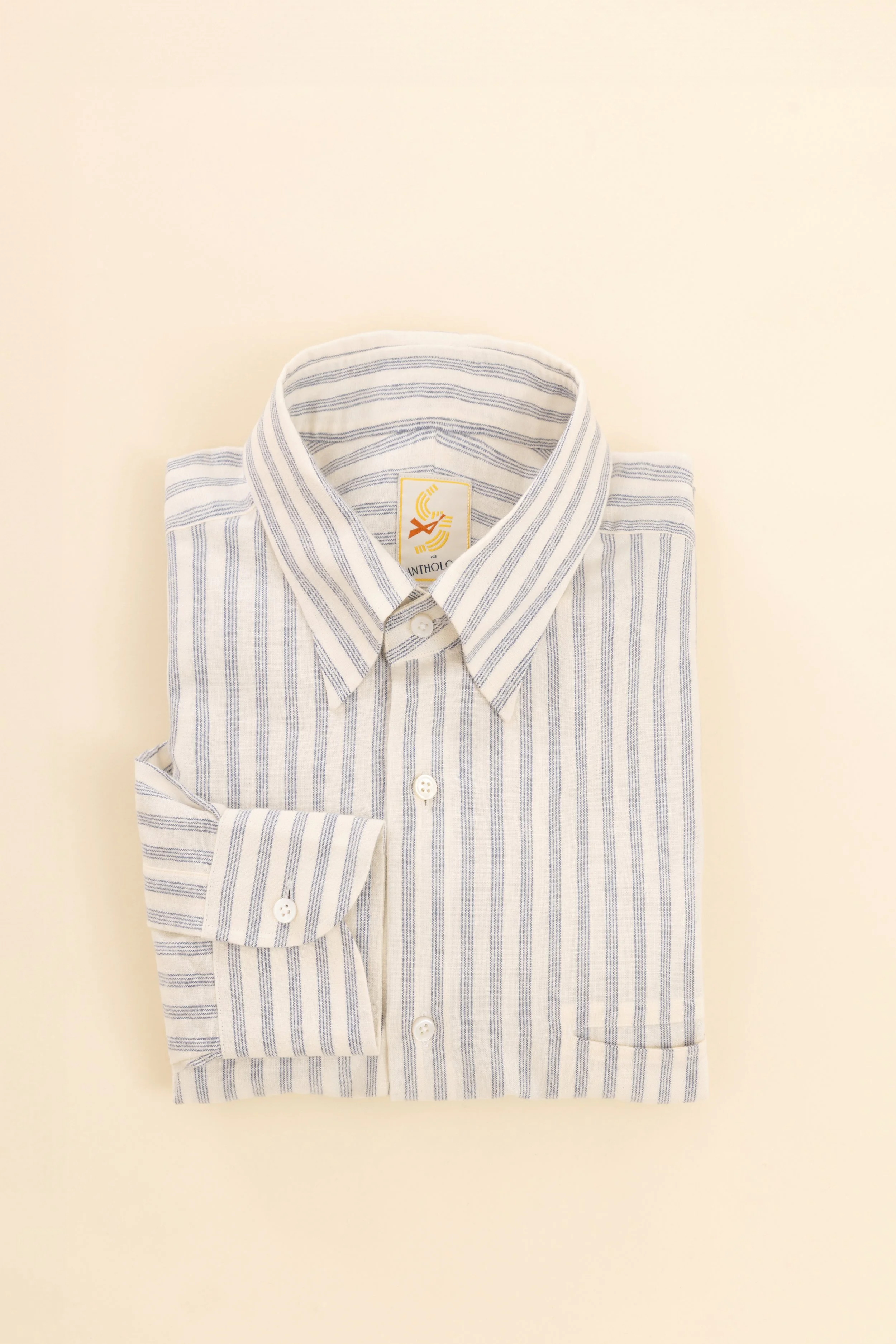 Ivory and Indigo Striped Shirt