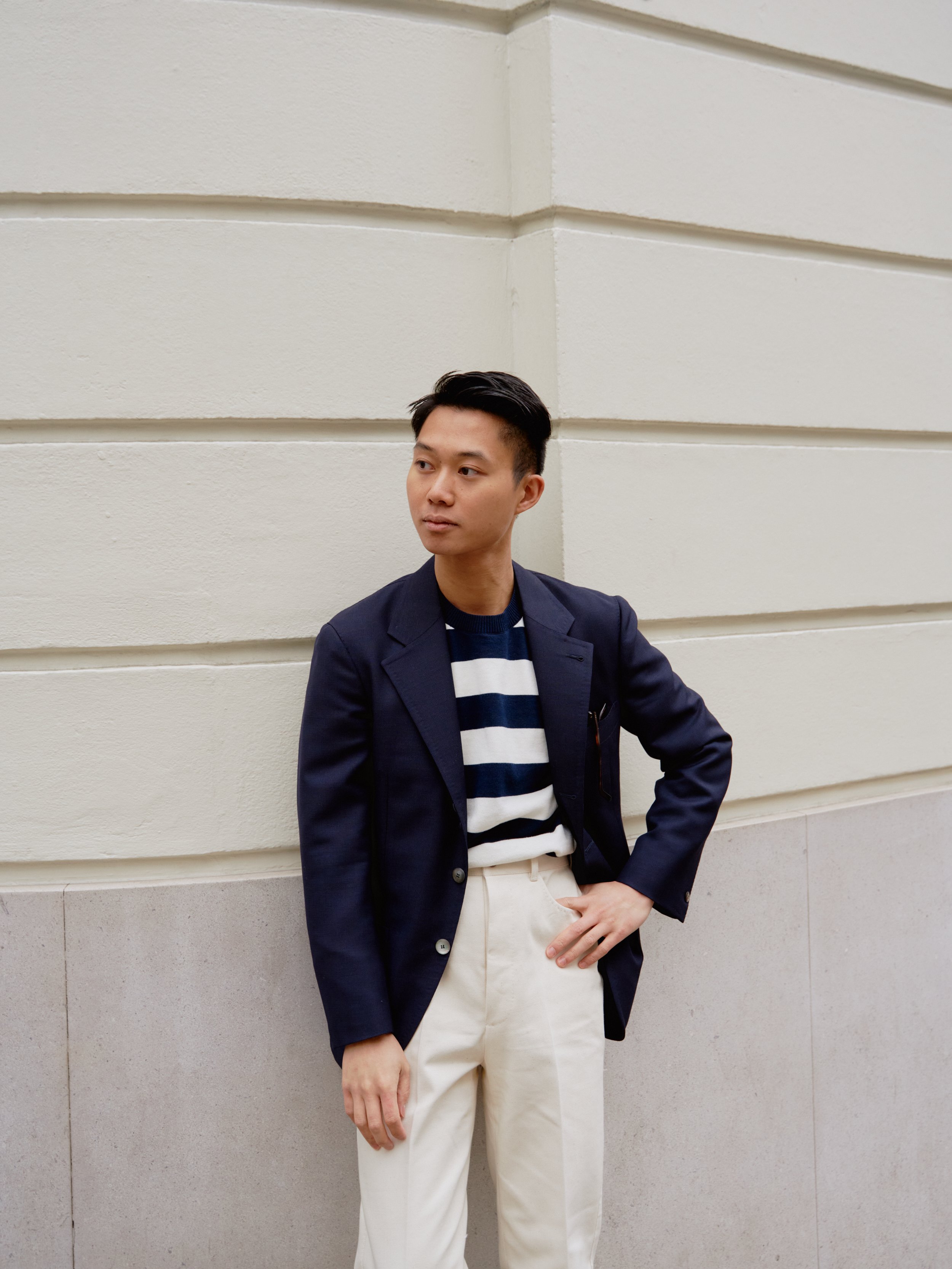 Wool/Mohair Hopsack Featherweight Blazer - Navy — The Anthology Wool/Mohair Hopsack Featherweight Blazer - Navy — The Anthology
