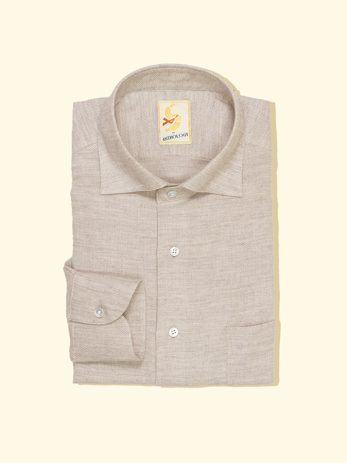 Cotton/Wool Shirt - Biscuit
