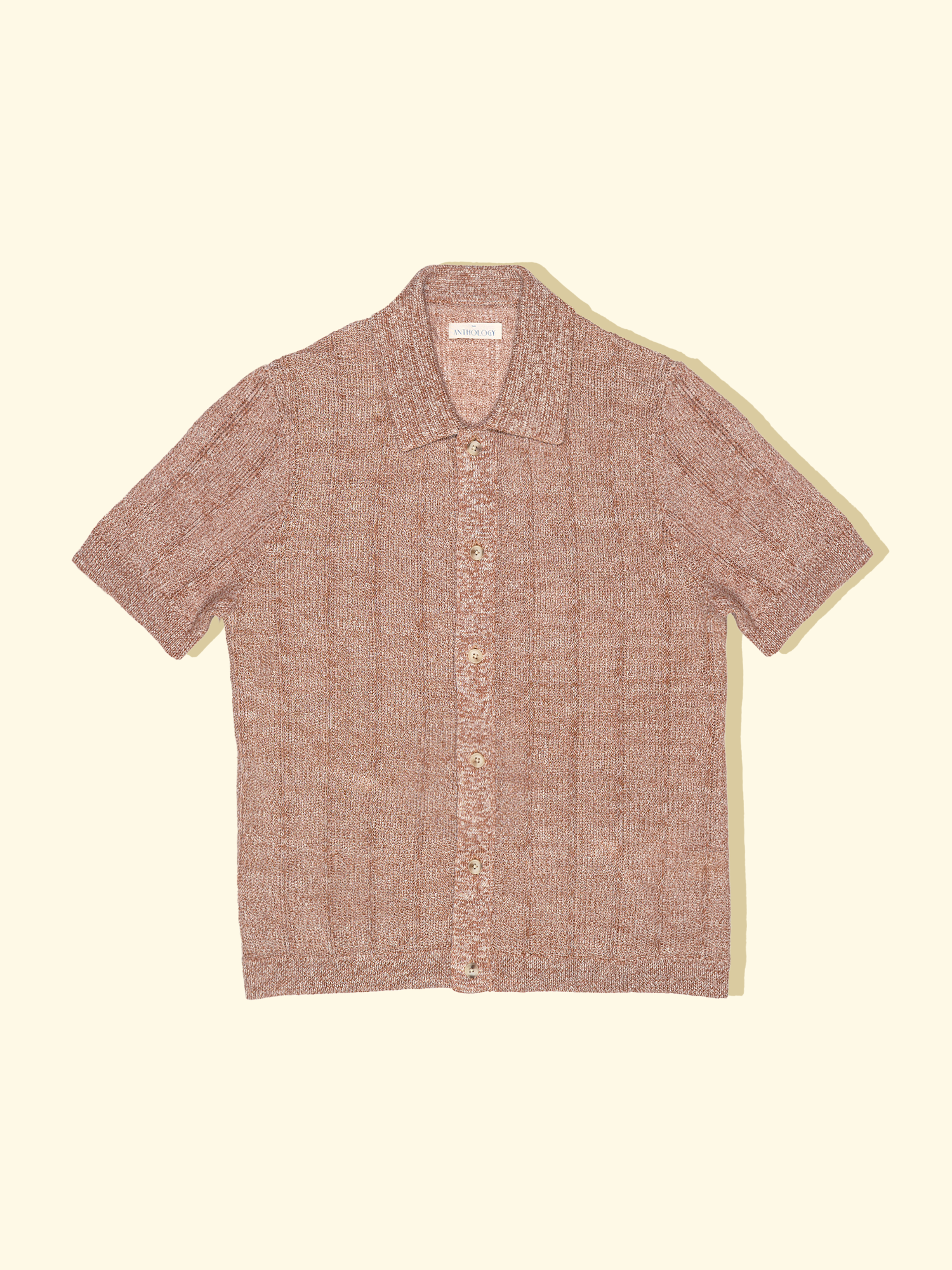 Melange Knitted Shirt - Rosso Travertine