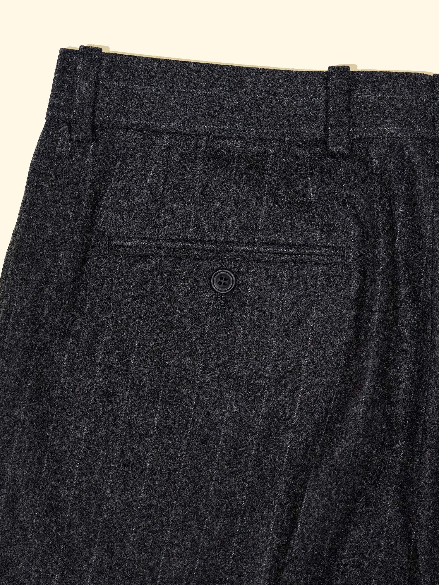 Flannel Dexter Suit Trousers - Mid-Grey Shadow Stripes — The Anthology