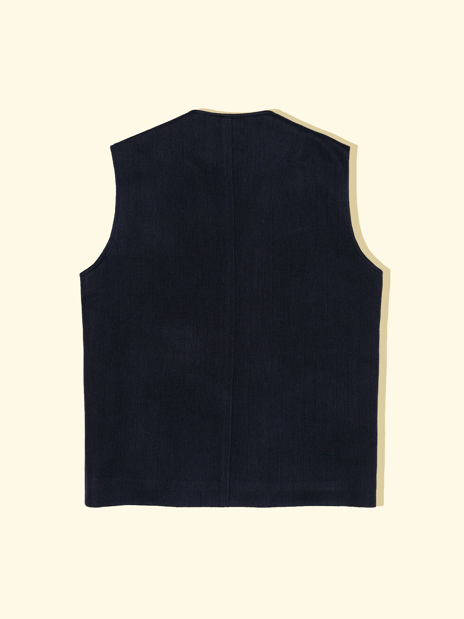 Concours Gilet - Navy Shadow Herringbone Stripes — The Anthology