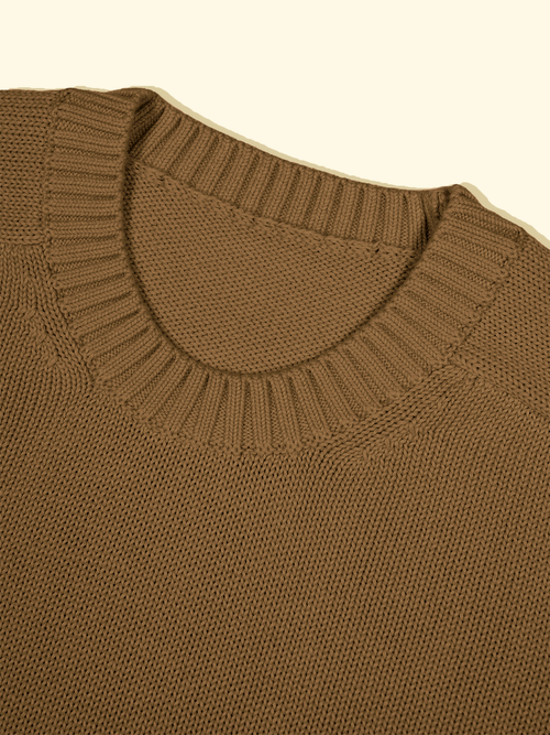 Knitted Sweater - Dark Camel — The Anthology