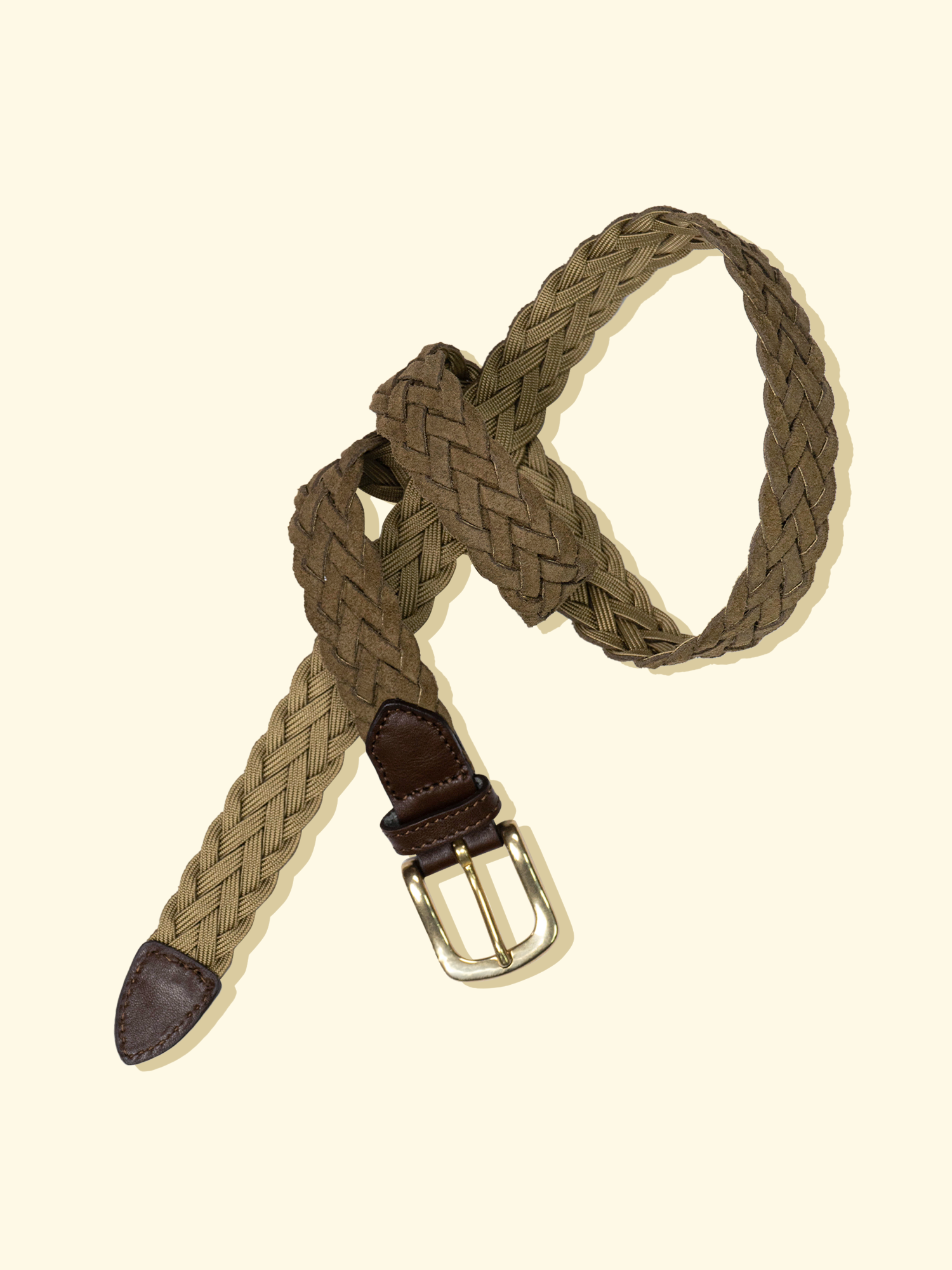 BAL × BETTER BRAIDED BELT OLIVE Braided Belt - Olive Suede — The Anthology