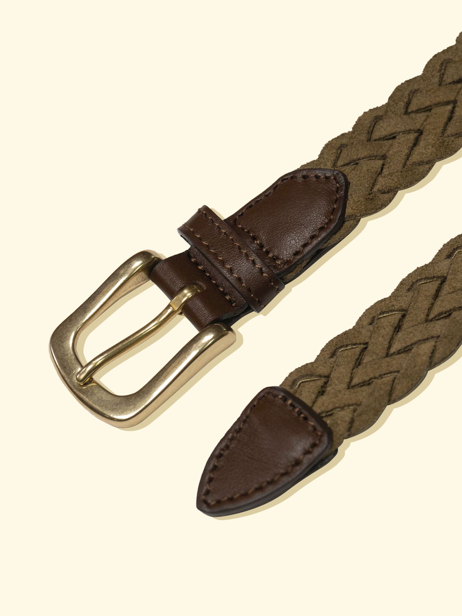 Braided Belt - Olive Suede — The Anthology