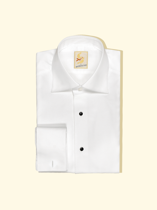 white gold dress shirt White Classico Signature Gold Tuxedo Shirt 16 / 36/37 main image 0
