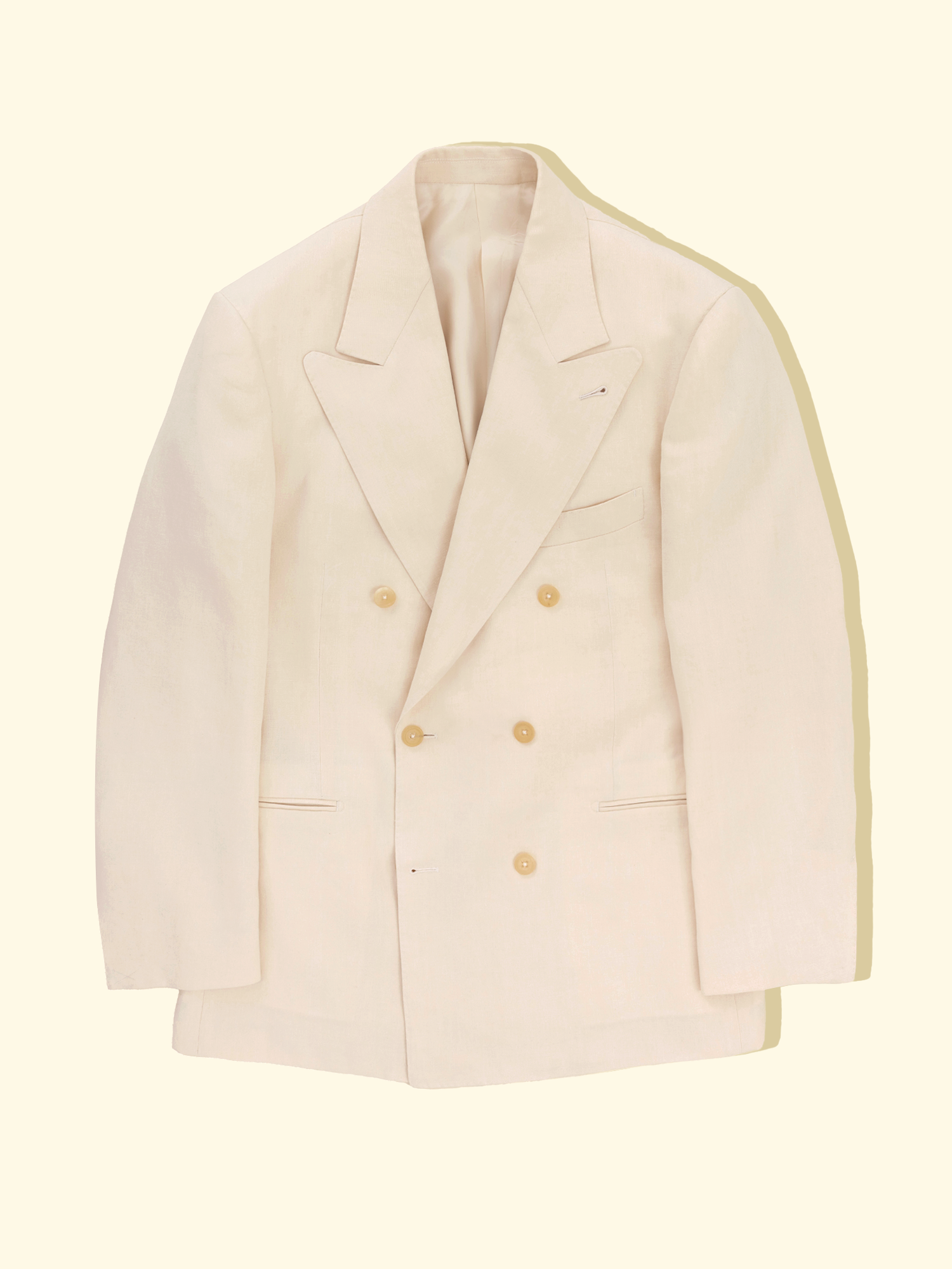 Sueded Linen Suit Jacket - Cream