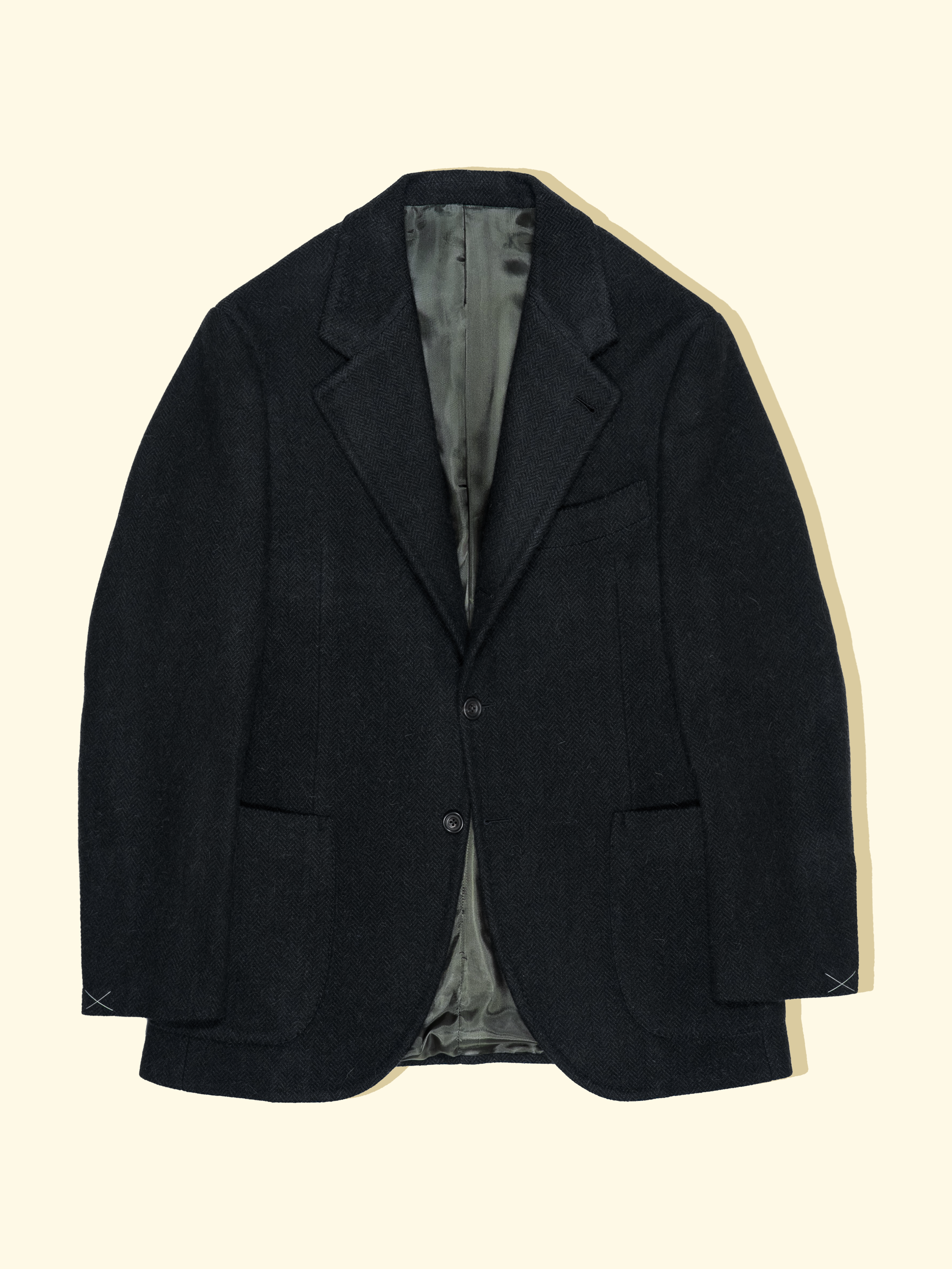 Wool/Alpaca Sport Jacket - Dark Serpentine Herringbone