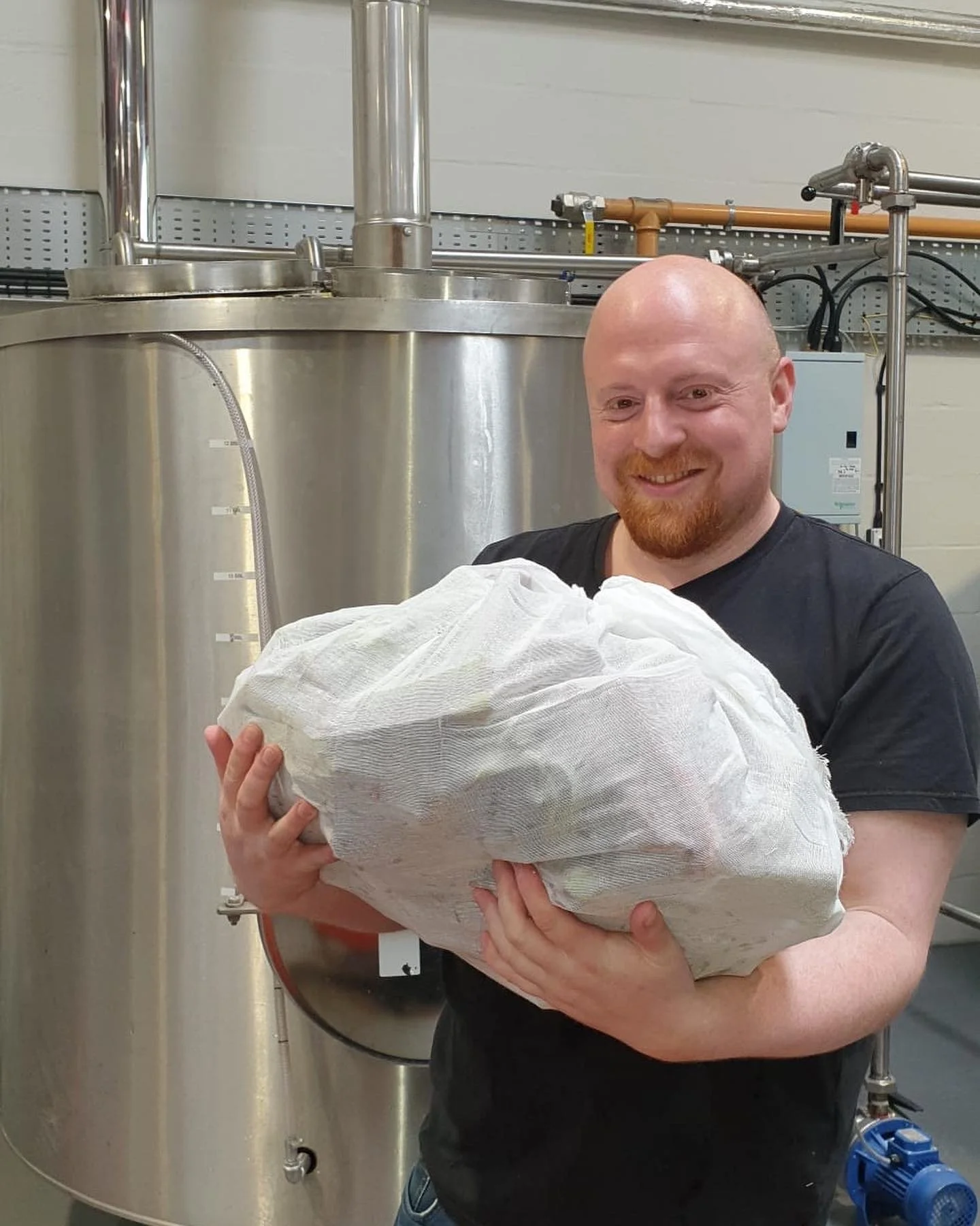 Pete with a bag of rhubarb