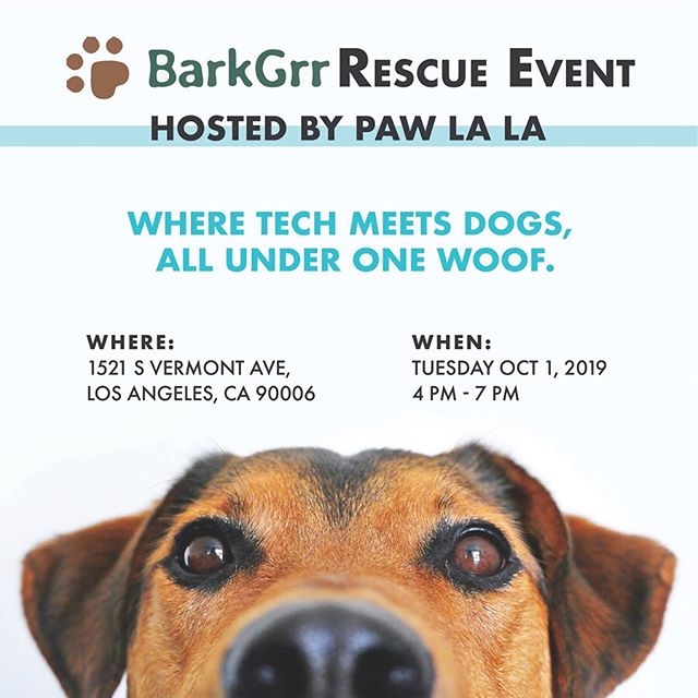 Come join us for our Bark &amp; Grr Rescue Event! 🐾 Adopt or foster a new buddy from @PacificPupsRescue while you try out @BarkGrrApp new community app, before it launches to the public! Grab a cup of joe from @QualityMuttCoffee or visit @CharlieBar