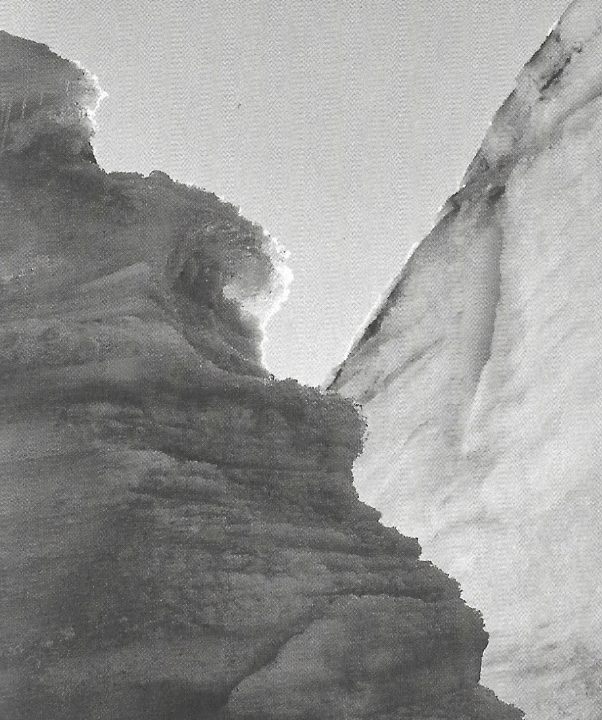 black and white mountains